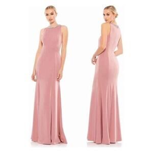 Pink Sleeveless Rhinestone enhanced neckline - Mac Duggal